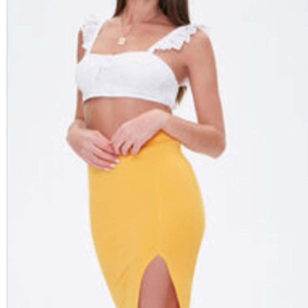 Small long knee length slit skirt forever 21 new A line pencil